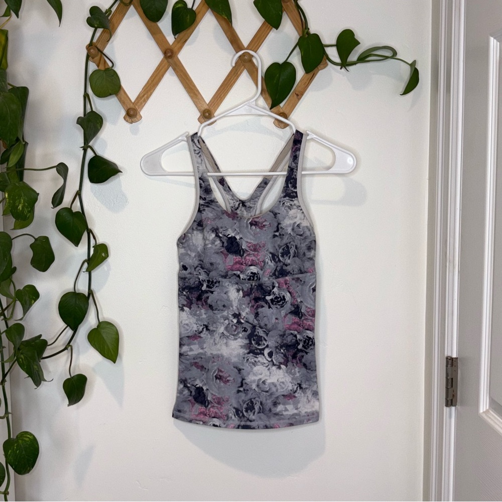 LULULEMON Crossback Tank Moody Mirage White Deep Navy / White